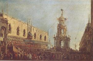 Francesco Guardi The Doge Takes Part in the Festivities in the Piazzetta on Shrove Tuesday (mk05) Sweden oil painting art
